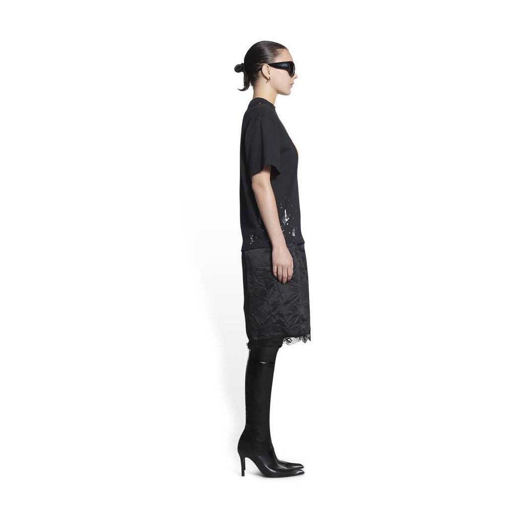 Women's Balenciaga Metal T-shirt Slip Dress Skirts Black | 6324WDANT