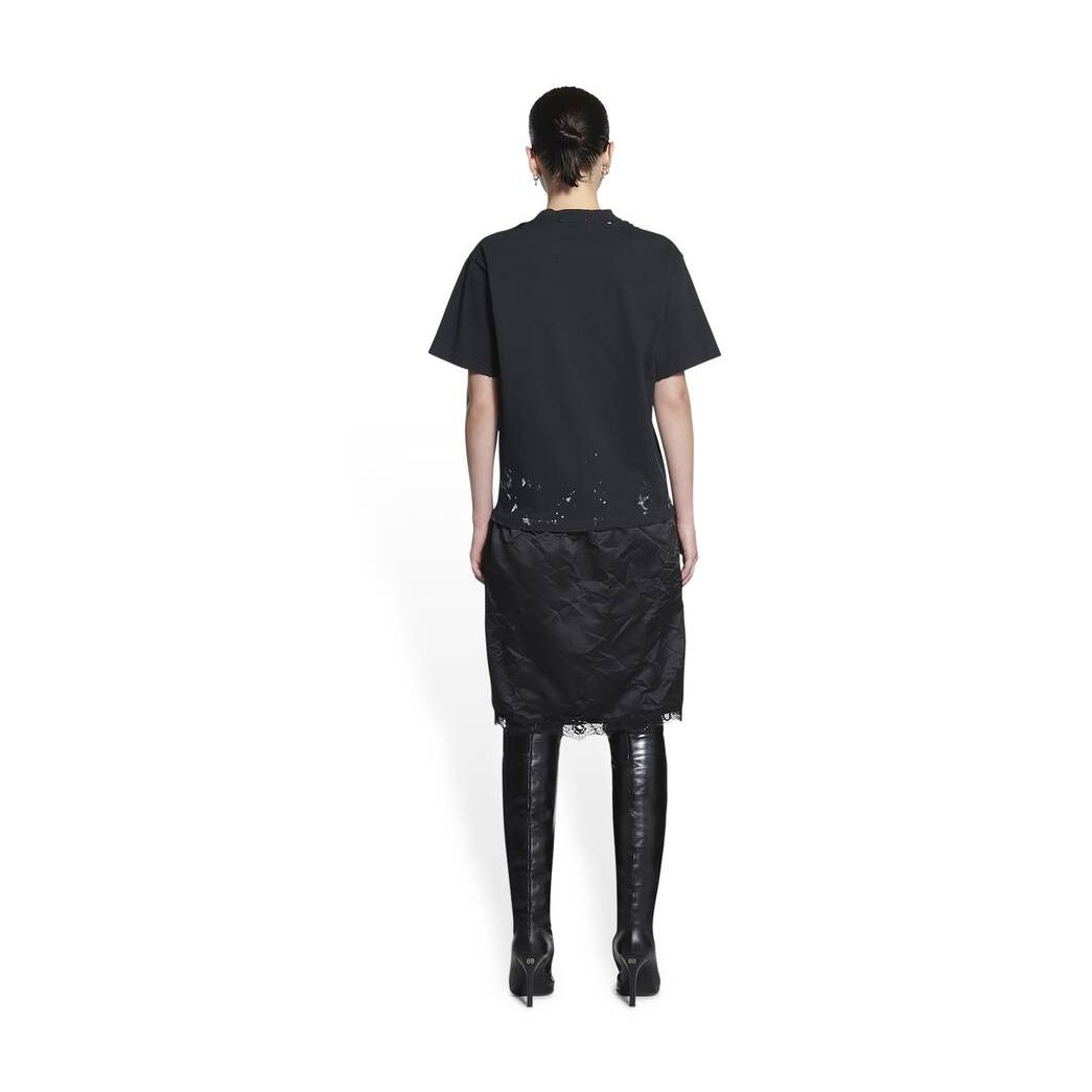 Women's Balenciaga Metal T-shirt Slip Dress Skirts Black | 6324WDANT