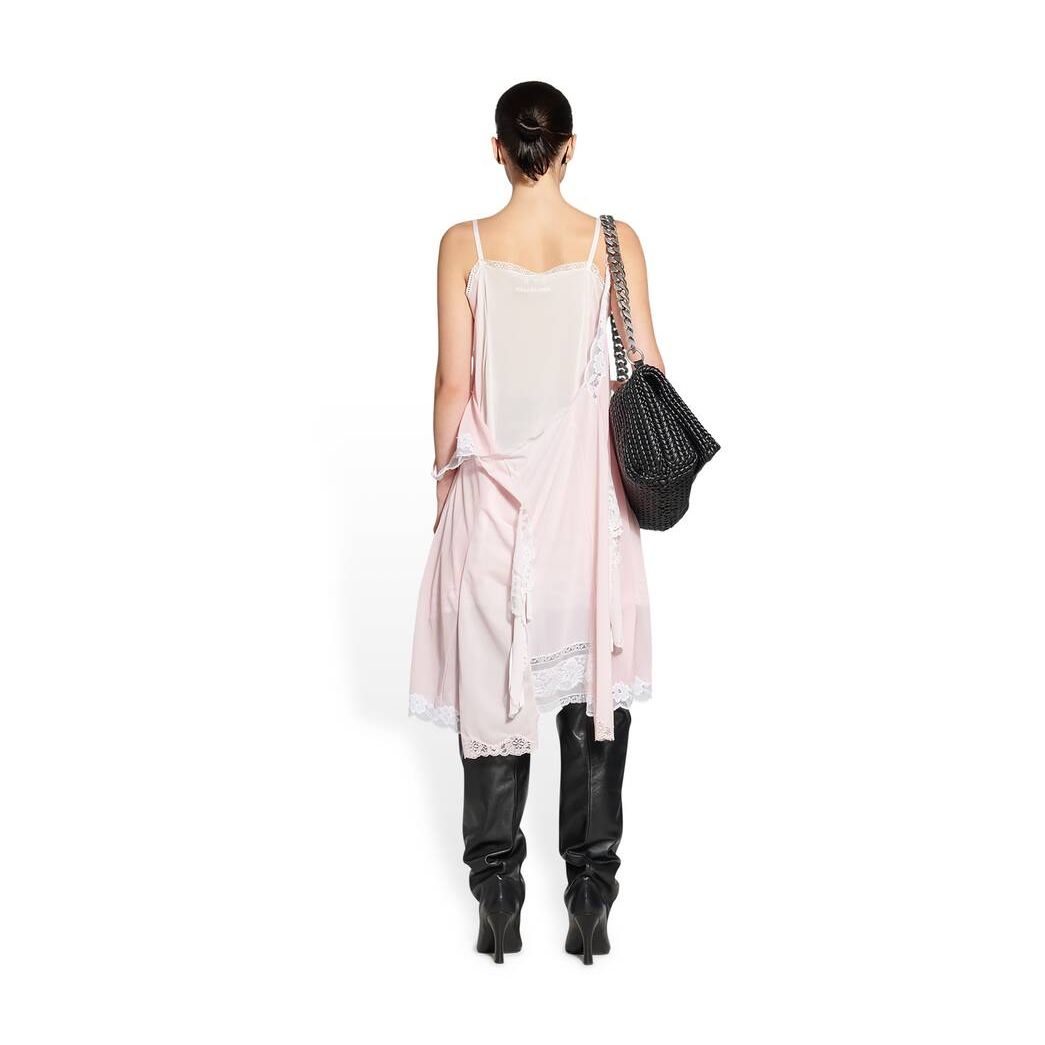 Women's Balenciaga Patched Slip Dress Skirts Pink | 6780HTQMD