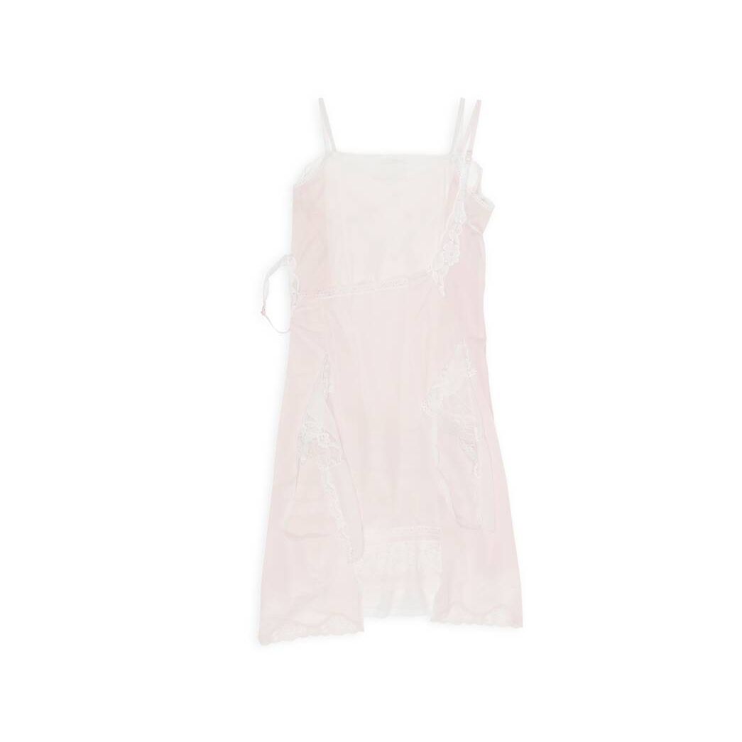 Women's Balenciaga Patched Slip Dress Skirts Pink | 6780HTQMD