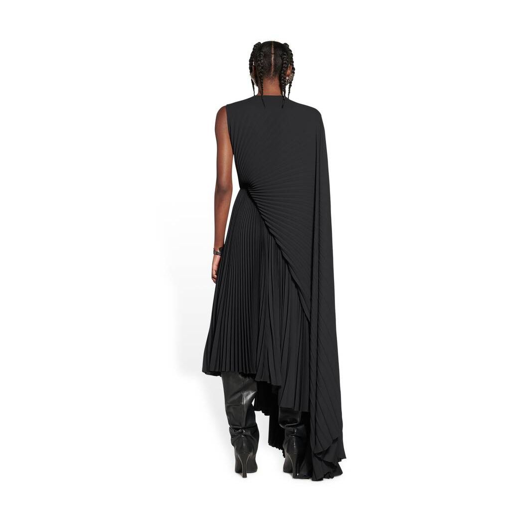 Women's Balenciaga Pleated Asymmetric Dress Skirts Black | 2576WYGMF