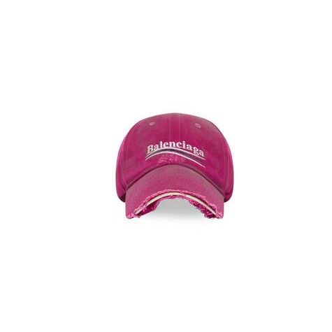 Women's Balenciaga Political Campaign Destroyed Caps Dark Pink | 9453ESGLU