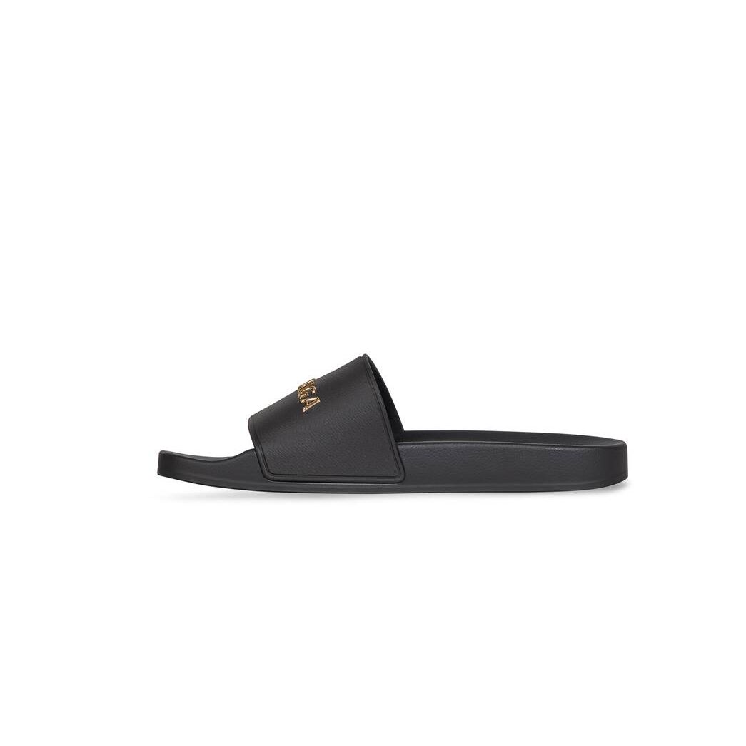 Women's Balenciaga Pool Slide Sandals Black | 6124ILOSU