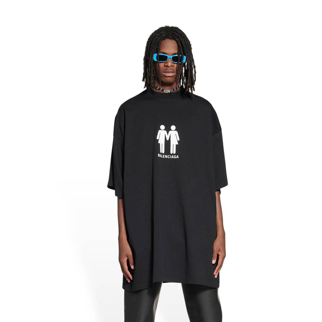 Women's Balenciaga Pride 22 T Shirts Black | 0627IGKVW