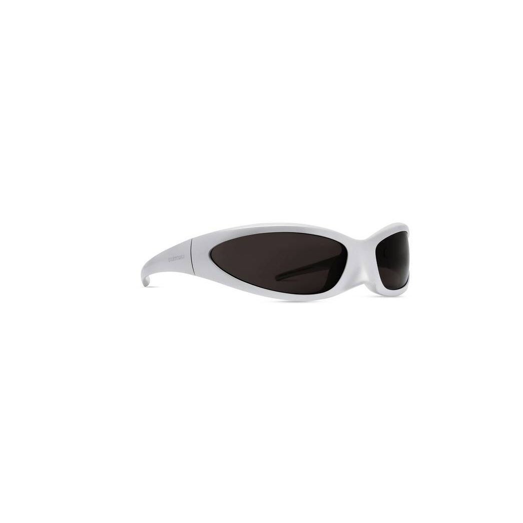 Women's Balenciaga Skin Cat Sunglasses Silver | 3746OIFQU