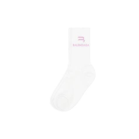 Women's Balenciaga Sporty B Tennis Socks White | 3405LKHWE