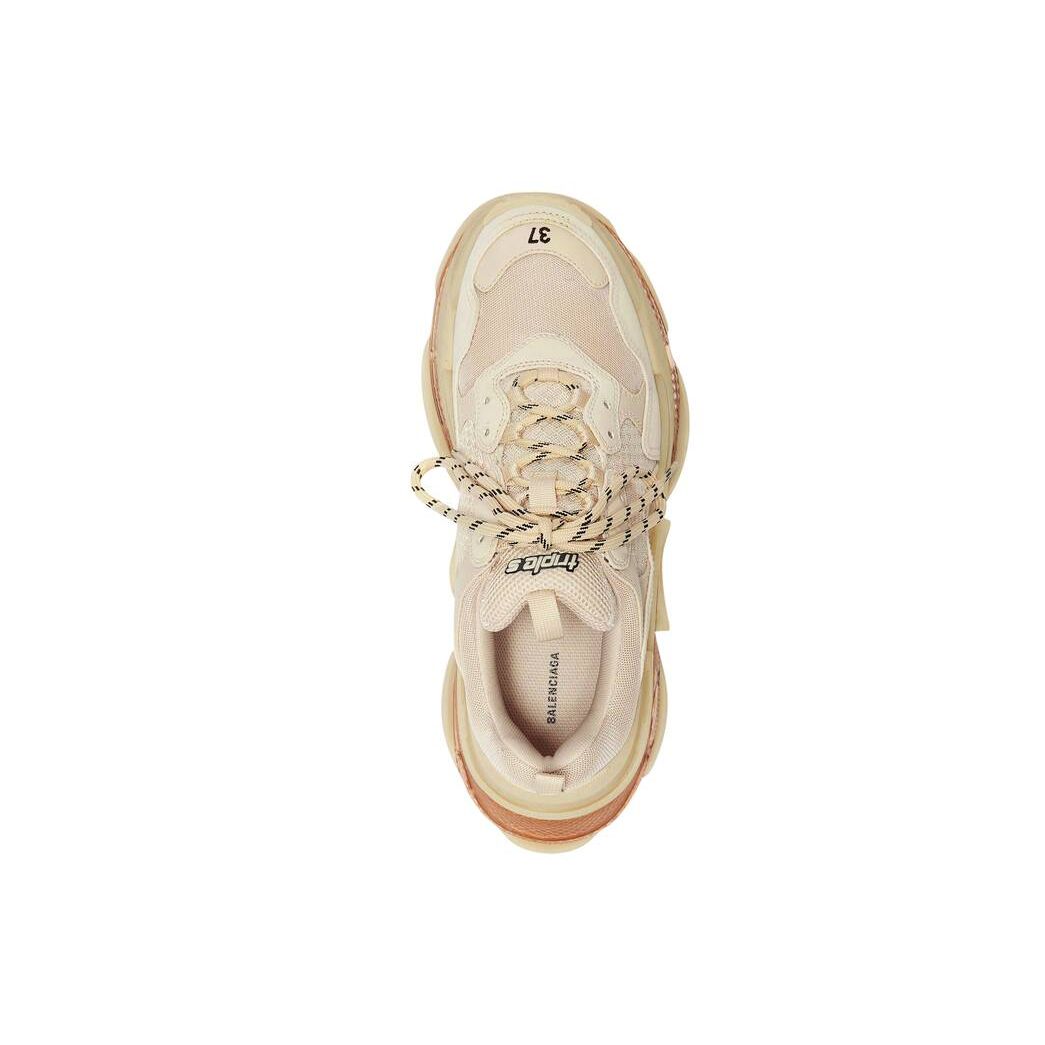 Women's Balenciaga Triple S Clear Sole Sneakers Beige | 3047MZWUD