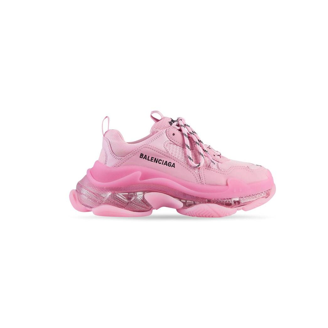 Women\'s Balenciaga Triple S Clear Sole Sneakers Pink | 3807DQCEJ