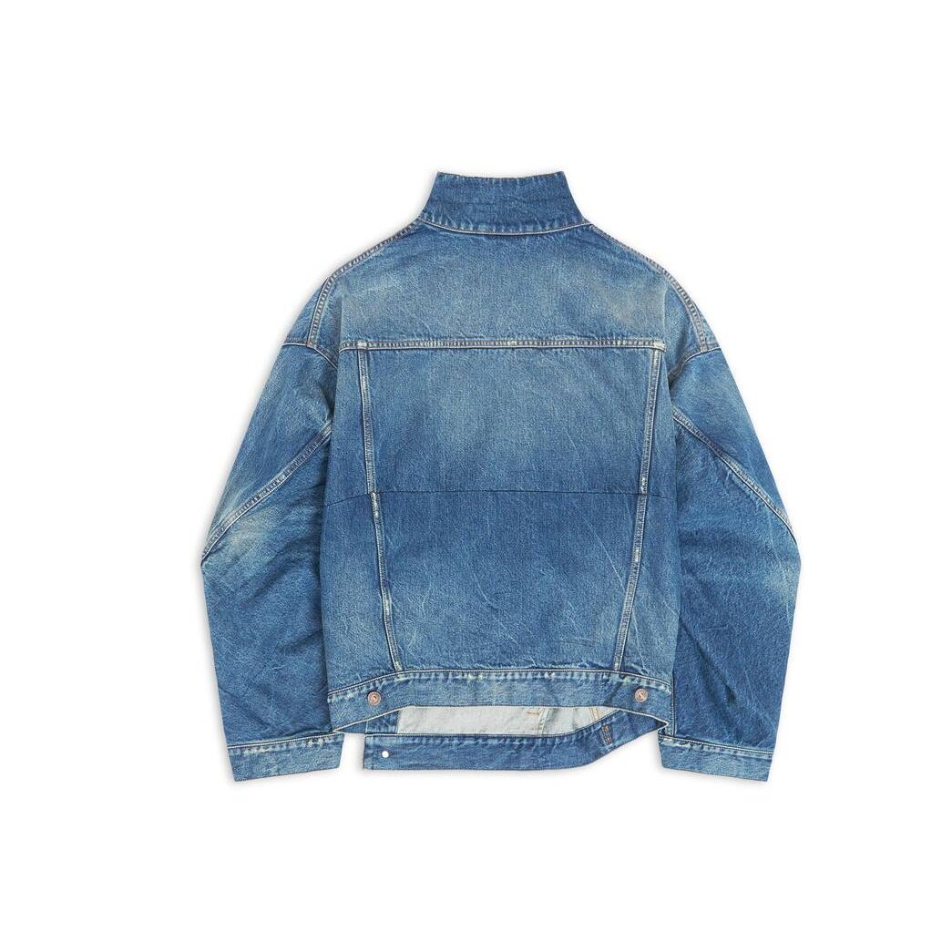 Women's Balenciaga Twisted Sleeve Jackets Blue | 1573QYNDF