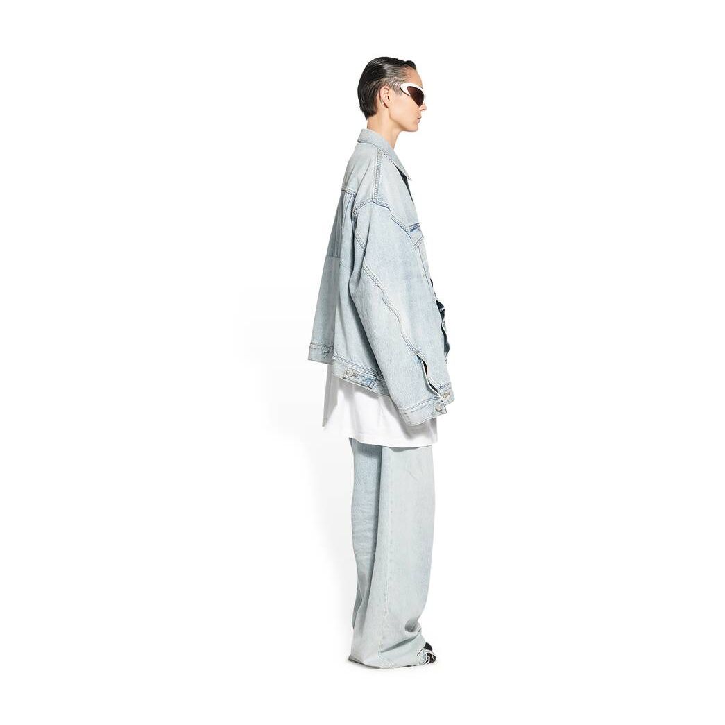 Women's Balenciaga Twisted Sleeve Jackets Light Blue | 3297GSTEH