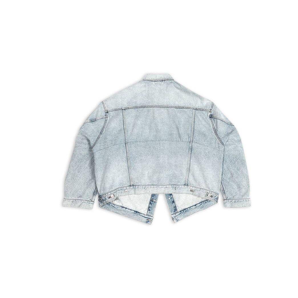 Women's Balenciaga Twisted Sleeve Jackets Light Blue | 3297GSTEH