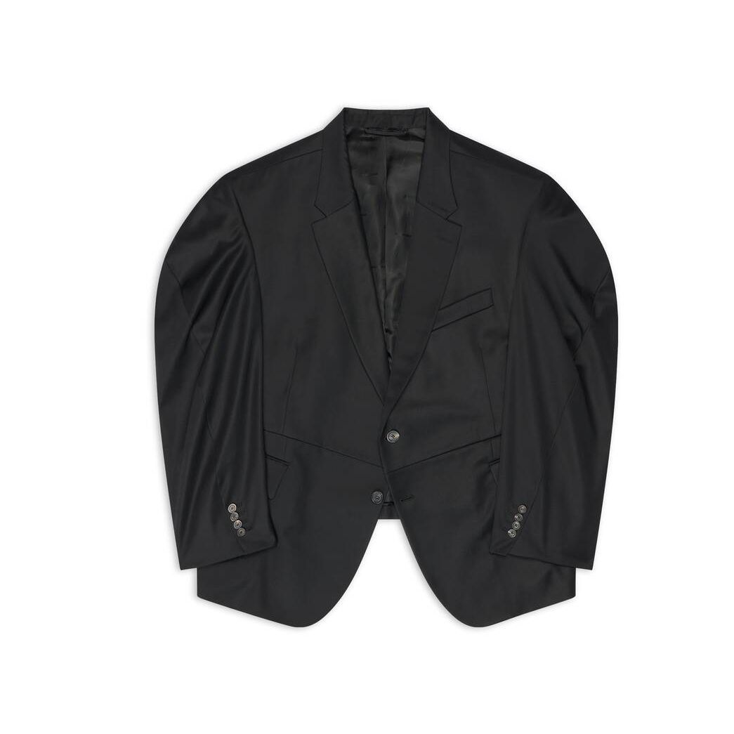 Women's Balenciaga Twisted Sleeve Jackets Black | 6042TEHQC