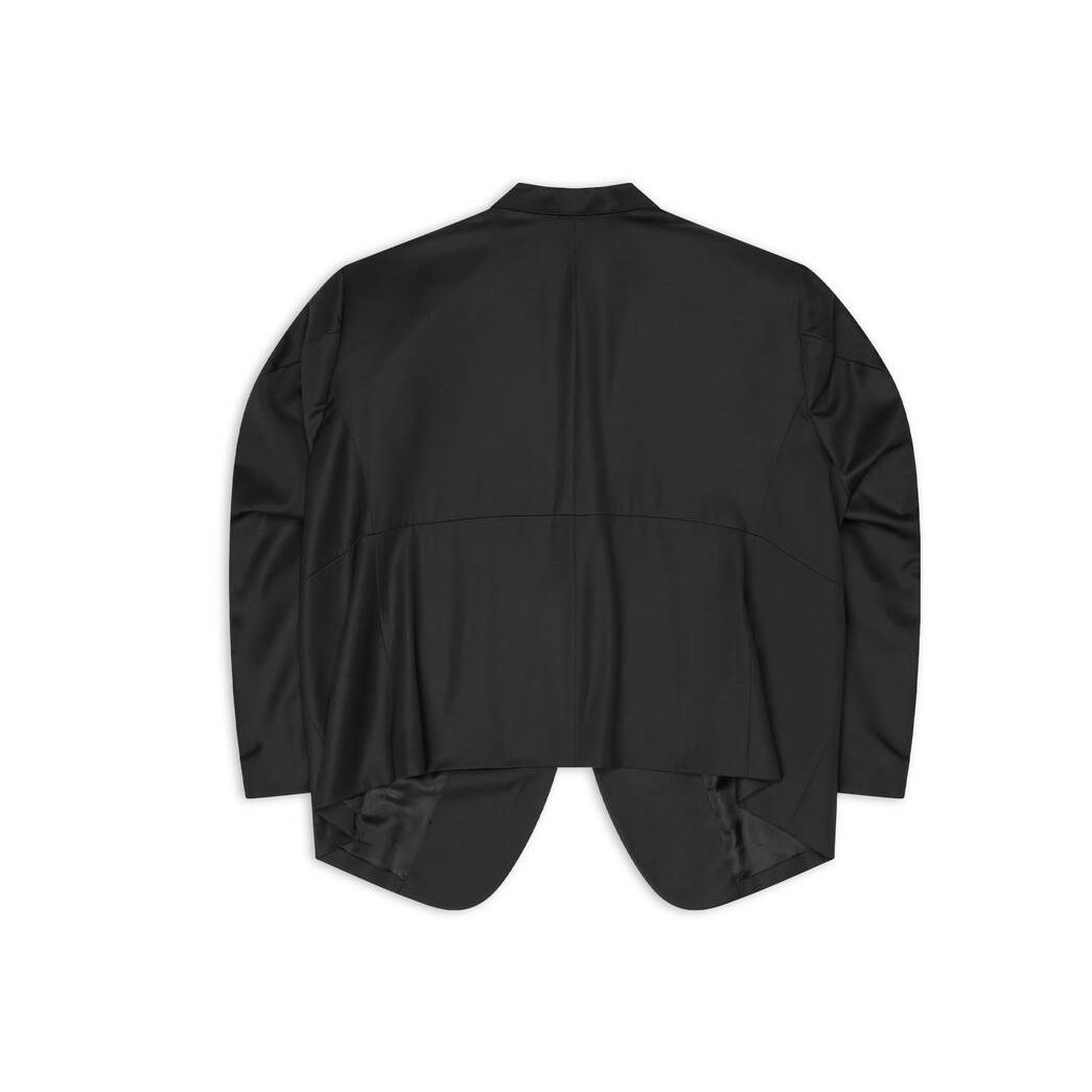 Women's Balenciaga Twisted Sleeve Jackets Black | 6042TEHQC