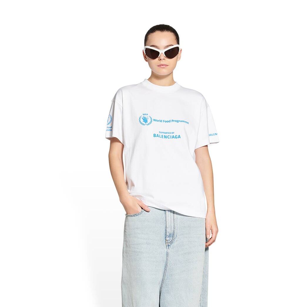 Women's Balenciaga Wfp Medium Fit T Shirts White | 2715XVYFC