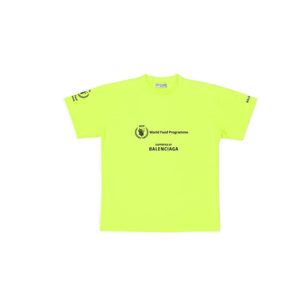 Women's Balenciaga Wfp Medium Fit T Shirts Yellow | 9562JORET